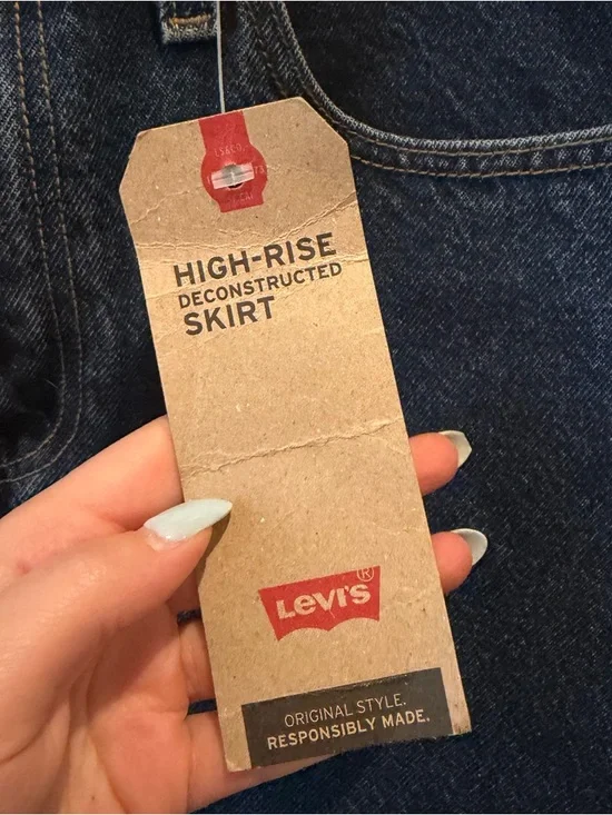 NWT Levi's Dark Blue Denim Mini Skirt - Picture 3 of 4
